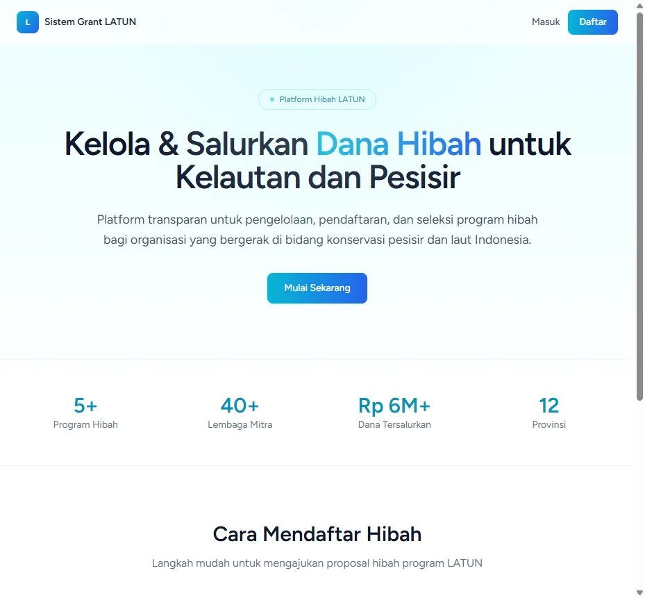 Sistem Grant LATUN screenshot